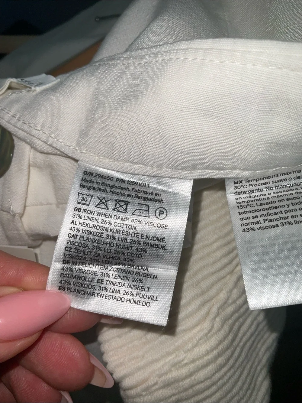 H&M linen blend Wide-Leg Trousers